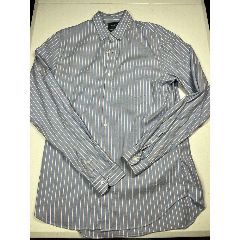 Bonobos Mens Button Down Cotton Casual Dress Shirt Size L Long